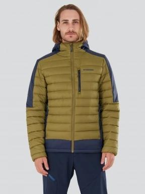 Fundango Matt Hooded Jacket férfi steppelt átmeneti kabát zöld színben 1