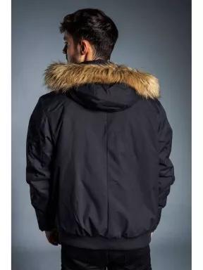 Fundango CARBONE Bomber Jacket férfi utcai kabát fekete színben 3