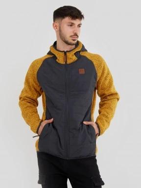 Fundango Obsidian Hybrid Jacket férfi polár pulóver barna színben 1