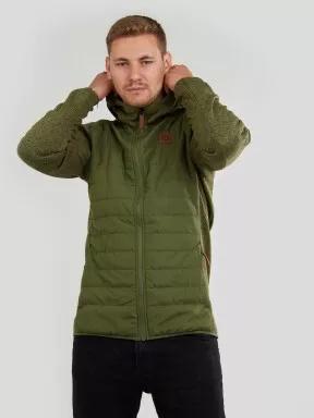 Fundango Obsidian Hybrid Jacket férfi utcai kabát oliva színben 1