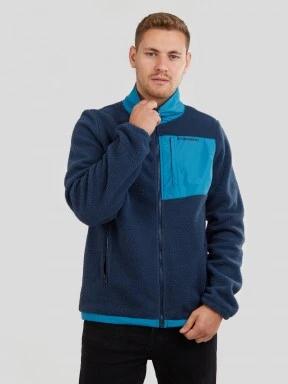Fundango Haven Hybrid Jacket férfi polár pulóver kék színben 1