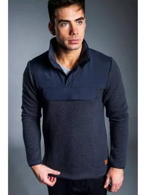 Fundango VERTIGO Pullover férfi pulóver sötétkék színben 1