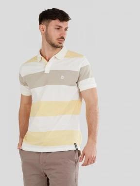 Fundango Incognito Stripe Poloshirt férfi galléros póló sárga színben 1