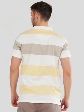 Fundango Incognito Stripe Poloshirt férfi galléros póló sárga színben 3