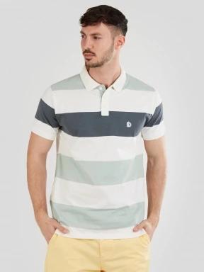 Fundango Incognito Stripe Poloshirt férfi galléros póló világoskék színben 1