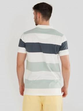 Fundango Incognito Stripe Poloshirt férfi galléros póló világoskék színben 3