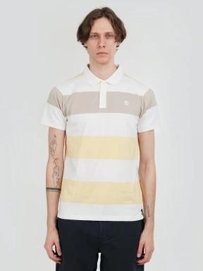 Fundango Incognito Stripe Poloshirt férfi galléros póló sárga színben 1