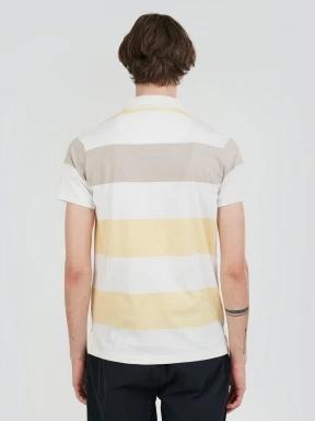Fundango Incognito Stripe Poloshirt férfi galléros póló sárga színben 3