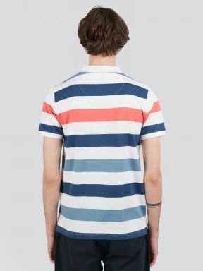 Fundango Incognito Stripe Poloshirt férfi galléros póló piros színben 3