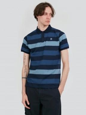 Fundango Incognito Stripe Poloshirt férfi galléros póló sötétkék színben 1