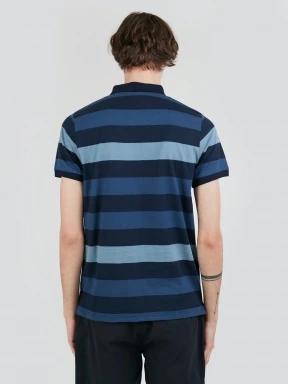 Fundango Incognito Stripe Poloshirt férfi galléros póló sötétkék színben 3