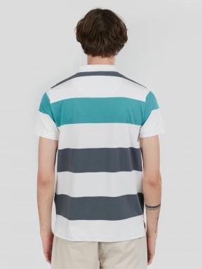 Fundango Incognito Stripe Poloshirt férfi galléros póló zöld színben 3