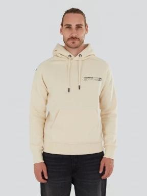 Fundango Talis Hooded Sweatshirt férfi kapucnis pulóver homok színben 1