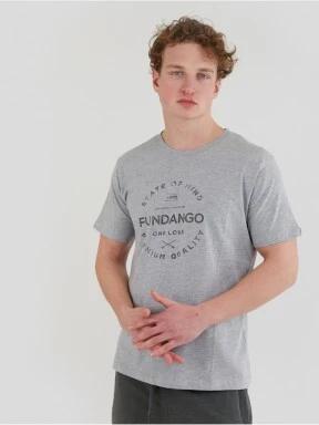 Fundango Basic - T Logo-4 T-shirt férfi rövid ujjú póló szürke színben 1