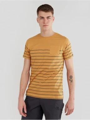 Fundango Jaggy Pocket T-shirt férfi rövid ujjú póló sárga színben 1