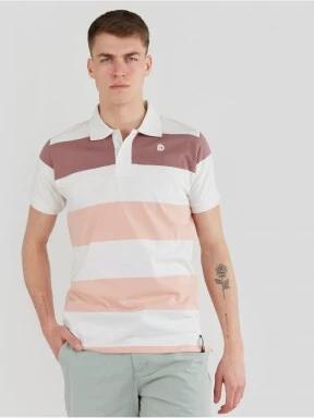 Fundango Incognito Stripe Poloshirt férfi galléros póló fehér színben 1