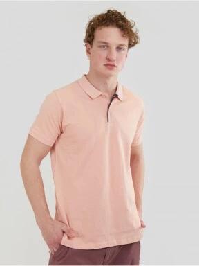 Fundango Molton Poloshirt férfi galléros póló rózsaszín színben 1