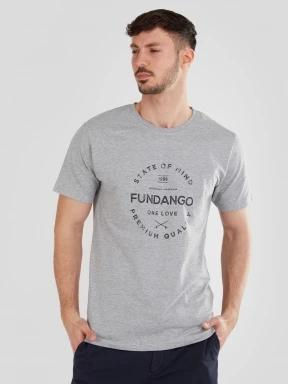 Fundango Basic-T Logo 04 férfi rövid ujjú póló szürke színben 1