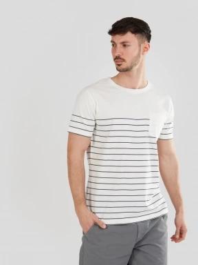 Fundango Jaggy Pocket T-shirt férfi rövid ujjú póló fehér színben 1