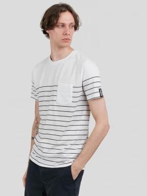 Fundango Jaggy Pocket T-shirt férfi rövid ujjú póló fehér színben 1