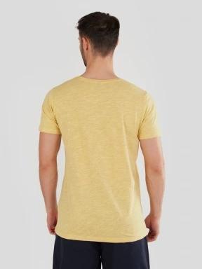 Fundango Jaggy Structured T-Shirt férfi rövid ujjú póló sárga színben 3