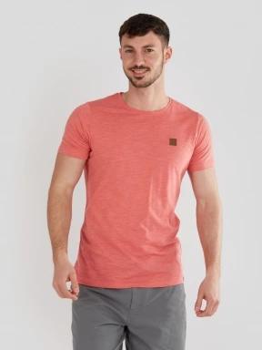 Fundango Jaggy Structured T-Shirt férfi rövid ujjú póló rózsaszín színben 1