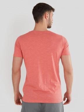 Fundango Jaggy Structured T-Shirt férfi rövid ujjú póló rózsaszín színben 3