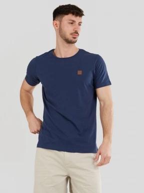 Fundango Jaggy Structured T-Shirt férfi rövid ujjú póló sötétkék színben 1