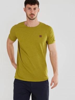 Fundango Jaggy Structured T-Shirt férfi rövid ujjú póló zöld színben 1