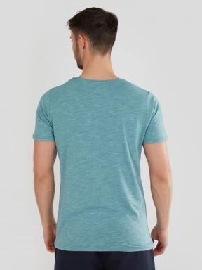 Fundango Jaggy Structured T-Shirt férfi rövid ujjú póló világoskék színben 3