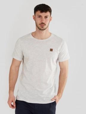Fundango Jaggy Structured T-Shirt férfi rövid ujjú póló homok színben 1
