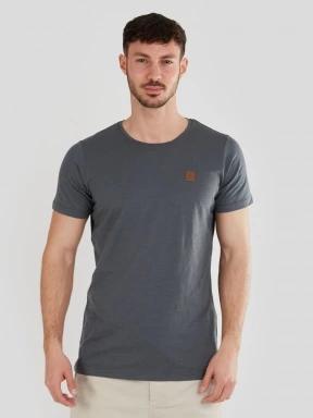 Fundango Jaggy Structured T-Shirt férfi rövid ujjú póló szürke színben 1