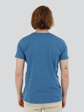 Fundango Jaggy Structured T-shirt férfi rövid ujjú póló kék színben 3