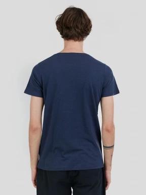 Fundango Jaggy Structured T-shirt férfi rövid ujjú póló sötétkék színben 3
