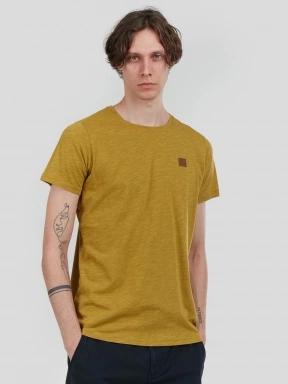 Fundango Jaggy Structured T-shirt férfi rövid ujjú póló oliva színben 1
