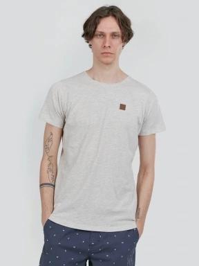 Fundango Jaggy Structured T-shirt férfi rövid ujjú póló homok színben 1