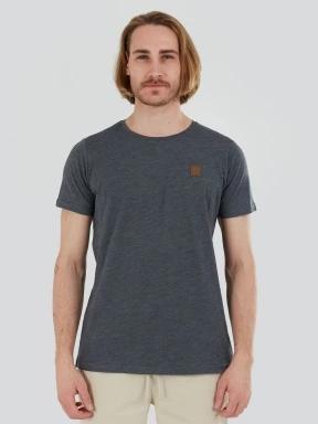 Fundango Jaggy Structured T-shirt férfi rövid ujjú póló szürke színben 1