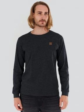 Fundango Justin Longsleeve T-shirt férfi hosszú ujjú póló fekete színben 1