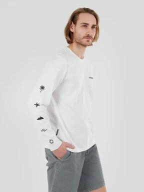 Fundango Essential Graphic Long-T férfi hosszú ujjú póló fehér színben 1