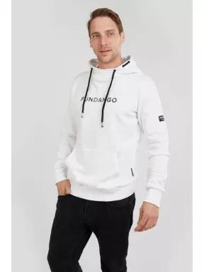 Fundango Hoover Hooded sweatshirt férfi kapucnis pulóver fehér színben 1