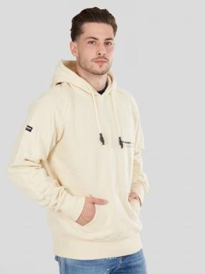 Fundango Talis Hooded Sweatshirt férfi pulóver homok színben 1