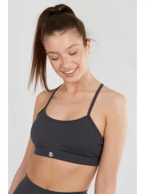 Fundango Cane Mid Support Sportbra női sportmelltartó szürke színben 1