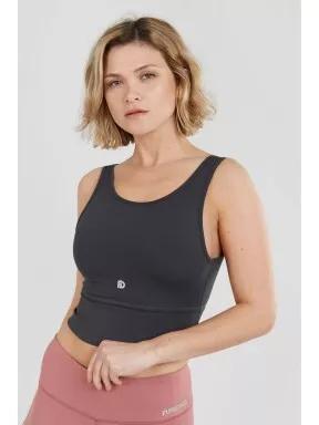 Fundango Croft Long Line Sportbra női sportmelltartó szürke színben 1