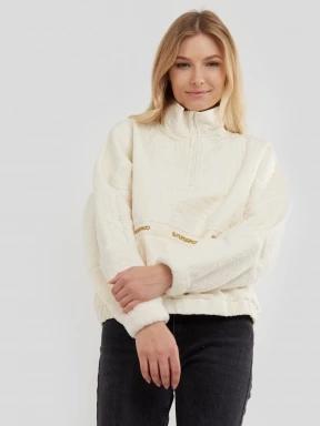 Fundango Calypso Hybrid Pullover női polár pulóver barna színben 1