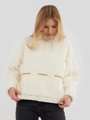 Fundango Calypso Hybrid Pullover női polár pulóver barna színben 3