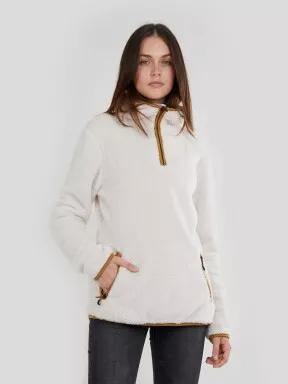 Fundango Olivia Pile Jacket női kapucnis pulóver homok színben 1