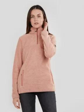 Fundango Vinona Fleece Pullover női pulóver rózsaszín színben 1