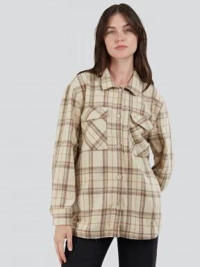 Fundango Ashley Shirt Jacket női ingkabát homok színben 1