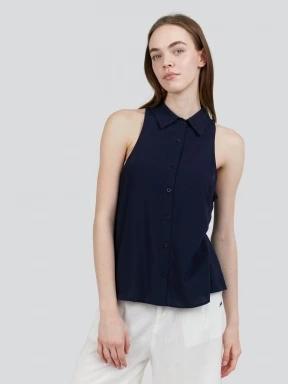 Fundango Myrto Sleeveless Shirt női blúz sötétkék színben 1