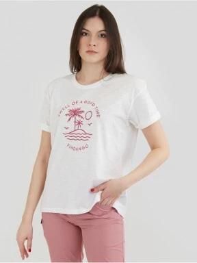 Fundango Nissa T-shirt női rövid ujjú póló fehér színben 1